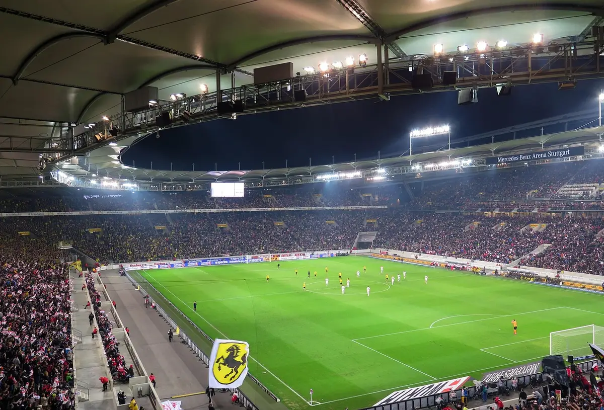 Spieler des VfB Stuttgart beim Training oder in einem Stadion